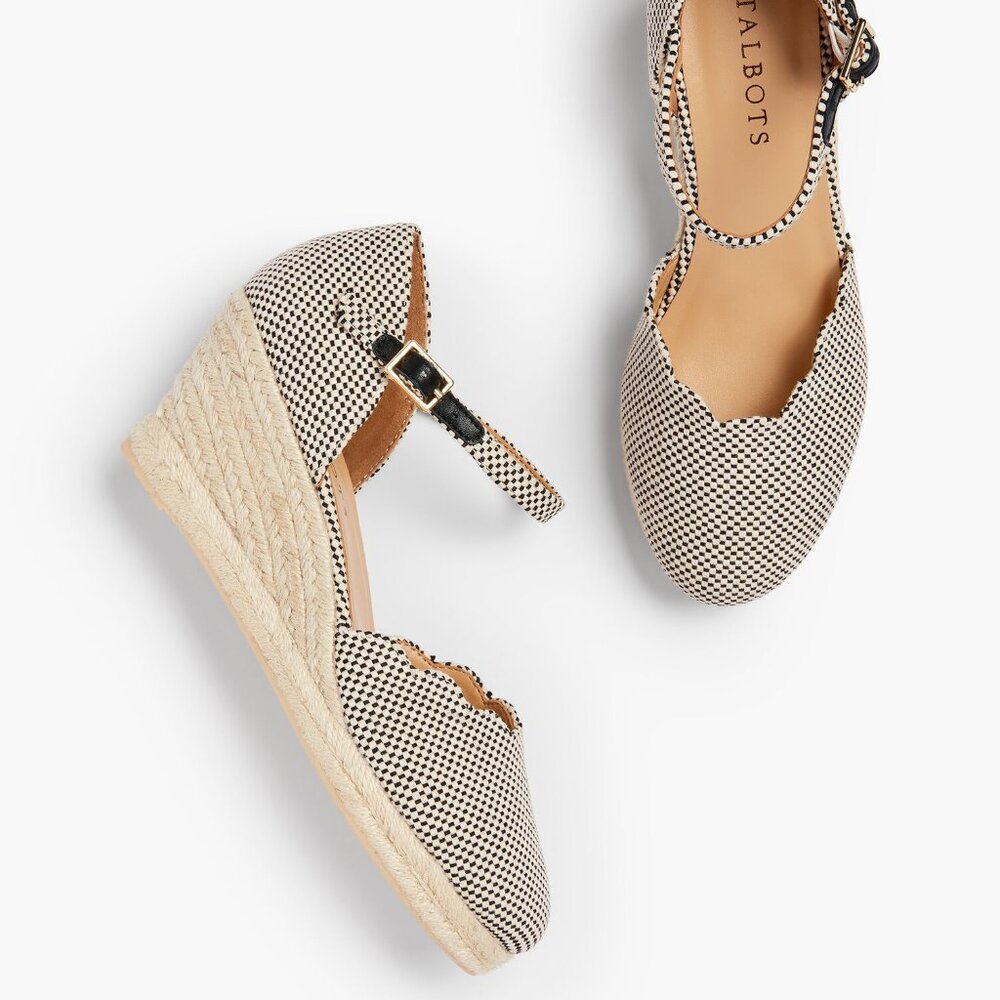 Talbots Lyndsay Espadrille Wedges Two-Toned Size 10
